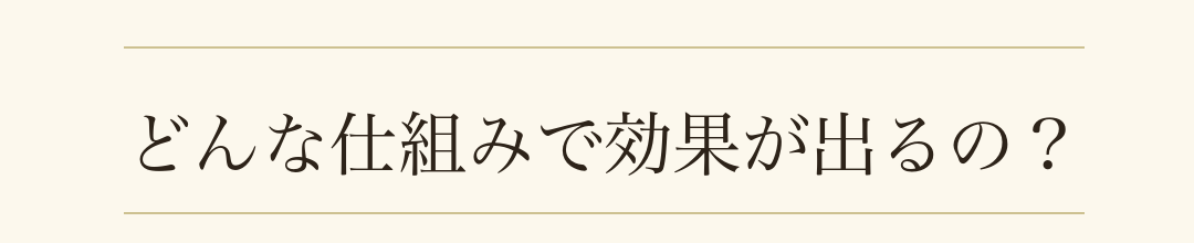 どんな仕組みで効果が出るの？